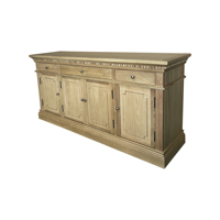 Buffet de style rustique français en chêne massif sculpté W1569 avec 3 tiroirs, personnalisable pour la cuisine et la salle à manger