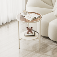 Table basse moderne en métal et verre avec cadre blanc, table d'appoint pour salon, table basse à trois pieds, petit meuble pour appartement
