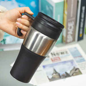 Double-walled Stainless Steel Vacuum Insulated Car <b>Mug</b> Handle <b>Large</b> Capacity Customizable logo Printing Portable Creative <b>Mug</b> - Product Image 5