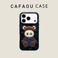 Coque souple antichoc en TPU CAFAOU Labubu motif ours violent 3D pour iPhone 18/17 Pro Max et 16/15