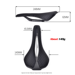<span class=keywords><strong>Selle</strong></span> de vélo <span class=keywords><strong>ultra</strong></span>-légère en fibre de carbone imprimée en 3D avec ventilation Coussin de siège de style simple pour VTT de route - Product Image 2