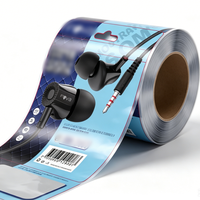 Film en rouleau personnalisé de marque XINWEI, écologique, de qualité industrielle, pour emballage plastique d'écouteurs électroniques grand public avec trou de suspension