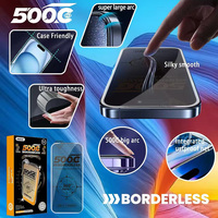 Protection d'écran en verre trempé anti-explosion à grand arc 500C sans bordure pour iPhone 17 Pro Max 18 16 15 14 Plus 13 12 11 Pro
