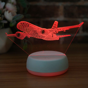 Lámpara USB 3D de Avión, Carga USB, Iluminación Nocturna con Ilusión Óptica 3D, Decoración para Dormitorio, Tienda - Product Image 4