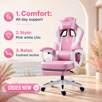 Chaise de jeu ergonomique inclinable pour bureau à domicile, dossier réglable, hauteur de siège ajustable, ordinateur, moderne et minimaliste