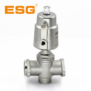 วาล์วนิวเมติกแบบรวม ESG DN25 สแตนเลส วาล์วผสมสามทาง โครงสร้างไดอะแฟรม สำหรับน้ำ น้ำมัน และก๊าซ - Product Image 4