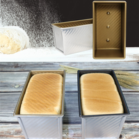 Mini moule à pain rectangulaire Pullman en alliage d'aluminium antiadhésif résistant à la chaleur avec couvercle réutilisable pour les hôtels et les boulangeries