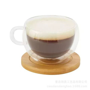 Round Bamboo Coaster Heat Insulation Mat For Tea Cup Coffee Cup Tableware Wooden Tray Environmental Friendly - Product Image 3