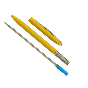 Stylo à <span class=keywords><strong>bille</strong></span> en métal mince avec pince en forme d'<span class=keywords><strong>arc</strong></span> et design rotatif Option de logo personnalisé Encre noire/bleue Utilisation au bureau et à l'école - Product Image 2