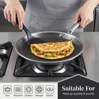 Poêle à crêpes antiadhésive 3 couches en acier inoxydable, poêle plate à induction alvéolée, poêle Tawa, poêle à dosa, poêle à tortilla, poêle à omelette, compatible four/lave-vaisselle