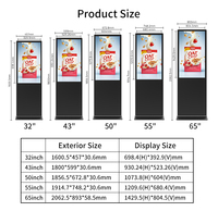 Écran publicitaire vertical sur pied, écran tactile LCD Android de 32, 43, 50, 55 pouces, affichage numérique, totem publicitaire