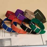 Bracelet de montre Perlon tressé en nylon Offres Spéciales, plusieurs couleurs, 14mm, 16mm, 18mm, 20mm, 22mm, 24mm
