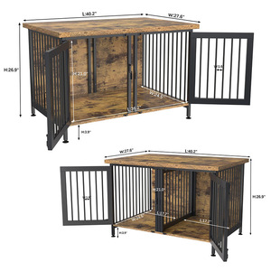 Peti anjing kayu kustom untuk keturunan Besar Sedang hingga Villa anjing dalam ruangan dengan rangka kayu besi Toilet rumah anjing - Product Image 2