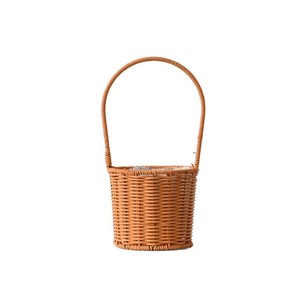 Hand-held flower <b>basket</b> made of plastic rattan, waterproof, hand-woven, suitable as a holiday gift <b>basket</b>. - Product Image 4