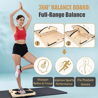 Papan Miring Kayu Portabel untuk Peregangan Betis, Squat, Alat Peregang Betis, Papan Kemiringan yang Dapat Disesuaikan, 180 derajat ° /360 °   Papan Keseimbangan