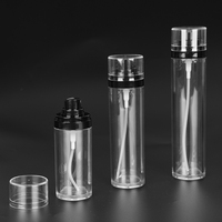 Flacon pulvérisateur de parfum de 50ml 80ml 100ml et bouchon de tête de pulvérisation de pompe à émulsion PET plastique clair paroi épaisse cosmétiques pour Toner