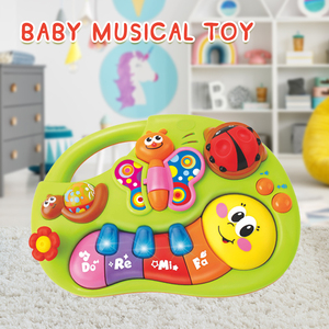 Teclado de juguete Musical para Educación Temprana, juguete de aprendizaje Musical con oruga iluminada, simulan sonidos de animales, Nota de reconocimiento de Color - Product Image 3