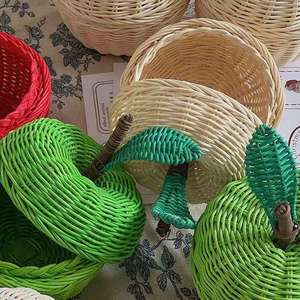 Panier en forme de pomme pour la décoration de Pâques de la veille de Noël et le panier cadeau de Noël pour les paniers de rangement en rotin pour enfants - Product Image 5