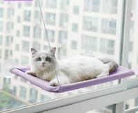 Hamac pour chat multicolore à ventouse puissante, motif uni, housse amovible en tissu Oxford, lit de fenêtre quatre saisons peu encombrant