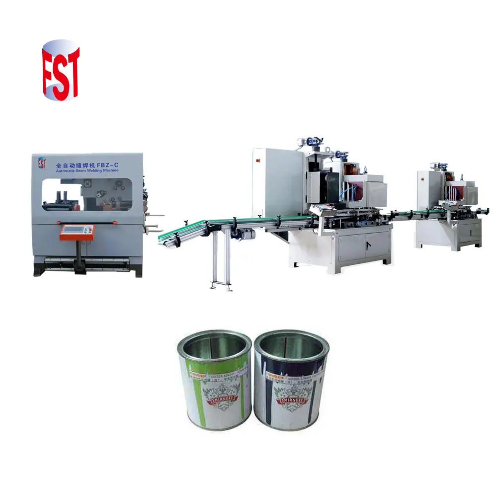 automatic tin container making machine for round paint pail can