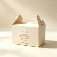 Emballages alimentaires en gros pour hamburgers, poulet frit, boîtes à collation en papier avec poignées, boîtes à hamburger, frites, boîtes à déjeuner