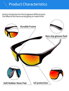 2023 oculos डे प कस्टम UV400 रनिंग क्रिकेट खेल काले चश्मे ड्राइविंग चश्मा tr90 polarized मछली पकड़ने धूप का चश्मा - Product Image 5