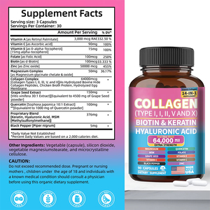 Gran oferta, <span class=keywords><strong>c</strong></span>ápsulas de colágeno de suplemento dietético para mujeres con biotina, queratina, suplemento de colágeno hialurónico Premium - Product Image 2
