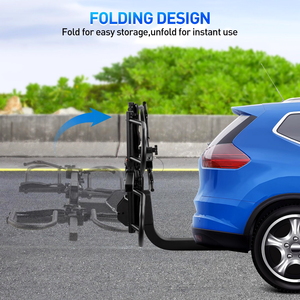 Fabricant 150lbs pliable inclinable vers le bas E Bike attelage plate-forme style 2-Bike Rack pour voiture camion SUV minivan remorque - Product Image 4