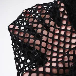 Aucun polyester coloré des fournisseurs 100 de tissu de maille de diamant de bout droit de quantité minimale de commande - Product Image 1