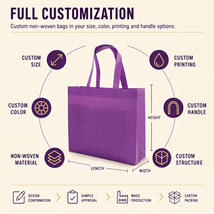 Bolsa de Compras Reutilizable de Tela No Tejida, Bolsa de Mano con Logotipo Personalizado para Promoción Comercial - Product Image 2