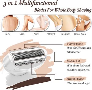 Rasoio elettrico ricaricabile senza fili da donna bagnato/asciutto impermeabile Bikini braccia rimozione dei peli del <span class=keywords><strong>naso</strong></span> orecchio rifinitore <span class=keywords><strong>per</strong></span> il corpo - Product Image 2