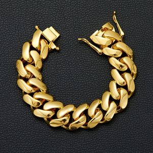 Disponibile Catena Grossetta 22MM Lusso Placcata Oro 18K Maglia Cubana da <span class=keywords><strong>Uomo</strong></span> Stile HipHop con Catena Cubana Arrotondata Placcata Oro 14K <span class=keywords><strong>Collana</strong></span> <span class=keywords><strong>Bracciale</strong></span> - Product Image 5
