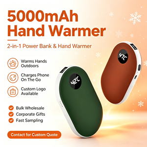 Chauffe-mains Powerbank rechargeable personnalisable de 5000 mAh pour femmes, idéal comme cadeau de Noël en hiver et pour la recharge de téléphone – Vente en gros - Product Image 4