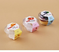 Transparante vierkante voedselverpakking voor mousse, room, fruitpudding, melk, fruitcake, ijs, PET-plastic