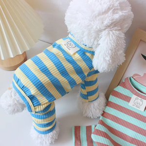 Abbigliamento Casual Estivo per Cani di Piccola Taglia, in Cotone Traspirante, a Quattro Zampe, a Righe, Stile Halloween - Product Image 3