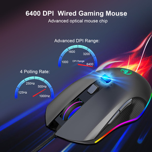 6-Nút Backlit Chơi Game Có Dây Chuột, Có Thể Điều Chỉnh 6400Dpi USB Gaming Chuột Có Dây - Product Image 3