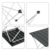 Table de camping pliante moderne en aluminium de petite taille - Légère et pliable avec sac de transport, mobilier d'extérieur pour pique-nique, randonnée et plage
