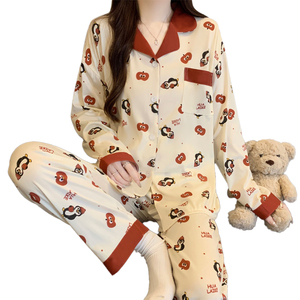 Conjunto <span class=keywords><strong>de</strong></span> Ropa <span class=keywords><strong>de</strong></span> Casa para <span class=keywords><strong>Mujer</strong></span> al por Mayor, <span class=keywords><strong>de</strong></span> Manga Larga y Pantalones Largos, con Estampado <span class=keywords><strong>de</strong></span> <span class=keywords><strong>Pingüino</strong></span> <span class=keywords><strong>de</strong></span> Dibujos Animados, para Otoño - Product Image 1