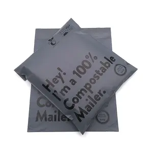 Custom Pink Biodegradable Poly Mailer Bag Express Shipping Envelope Packable Cornstarch Courier Bags Plastic Mailing Packaging