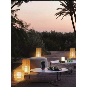 Solar Garden <b>Lights</b> LED Outdoor Rattan Lawn <b>Light</b> Waterproof Zen Style Courtyard Lighting - Product Image 5