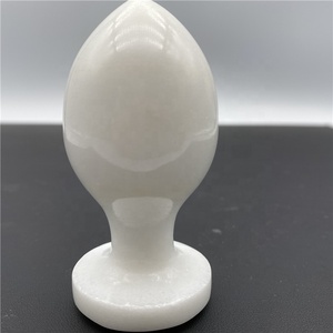 بالجملة بلورات لعبة الجنس الطبيعية تدليك الشفاء عصا بيضاء اليشم المكونات الشرجية - Product Image 1