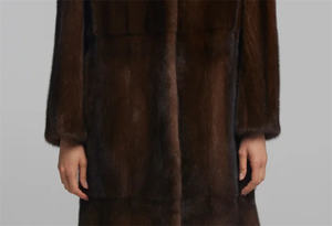 Dinamarca Fêmea Mahogany Mink Coat X-Long Inverno Sobretudo Custo da Pele de Vison com mangas compridas V Collar Mogno Cor - Product Image 5