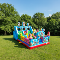 Château gonflable écologique à usage domestique, prix d'usine, avec double toboggan, capacité de 500 kg, pour aire de jeux de jardin