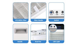Hotte à flux laminaire horizontale de paillasse avec filtre HEPA H13 à efficacité de 99,95 %, plan de travail métallique propre pour culture de champignons, tissus, laboratoire et usage domestique - Product Image 4