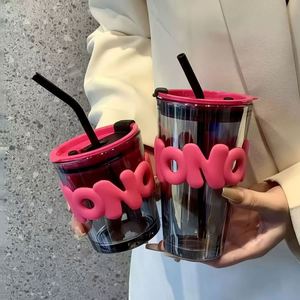 New Creative Ins Style Glass Drinking Souvenir Cup Portable Water Cup Production Logo for Back School PP Direct Applicable - Product Image 5