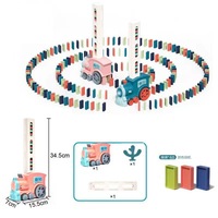 Train à dominos automatique, voiture électrique, kits de blocs de briques, jeux créatifs, intelligence, éducatif, jouets DIY, cadeau d'anniversaire pour enfants