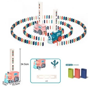Train à dominos automatique, voiture électrique, kits de blocs de briques, jeux créatifs, intelligence, éducatif, jouets DIY, cadeau d'anniversaire pour enfants - Product Image 3