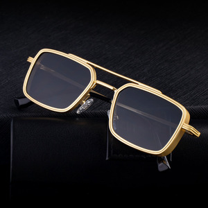 Lunettes de soleil carrées en métal KSL-98281 pour hommes, protection UV400, monture noire, verres PC, lunettes de soleil haut de gamme - Product Image 5