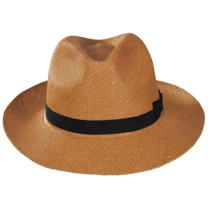 Chapeau Fedora Unisexe en Paille Toquilla Noire avec Bande de Ruban – Accessoire d'Été pour l'Extérieur - Product Image 6