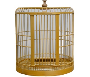 بسعر الجملة قفص طيور خيزران بنمط صلب رخيص قفص كناري خشبي بنمط كلاسيكي مع زر إغلاق - Product Image 1